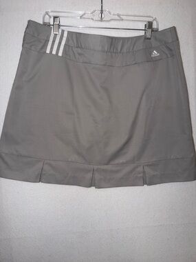 adidas Gray Climacool Athletic Golf Skirt with Three Stripe Accents